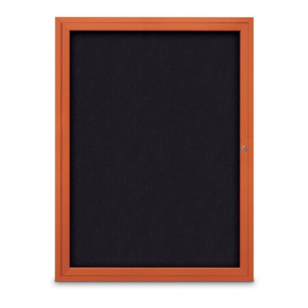 United Visual Products Slim Enclosed Corkboard, 18"x24", Black Alum Frame/Forbo UVEB1824-BLACK-FORBO